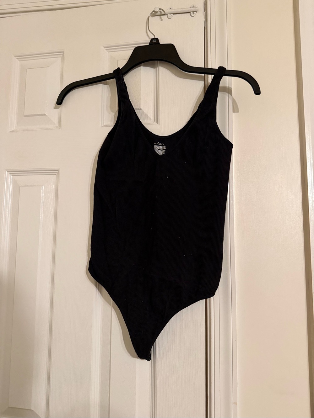 Colsie Black Ribbed Women’s Bodysuit